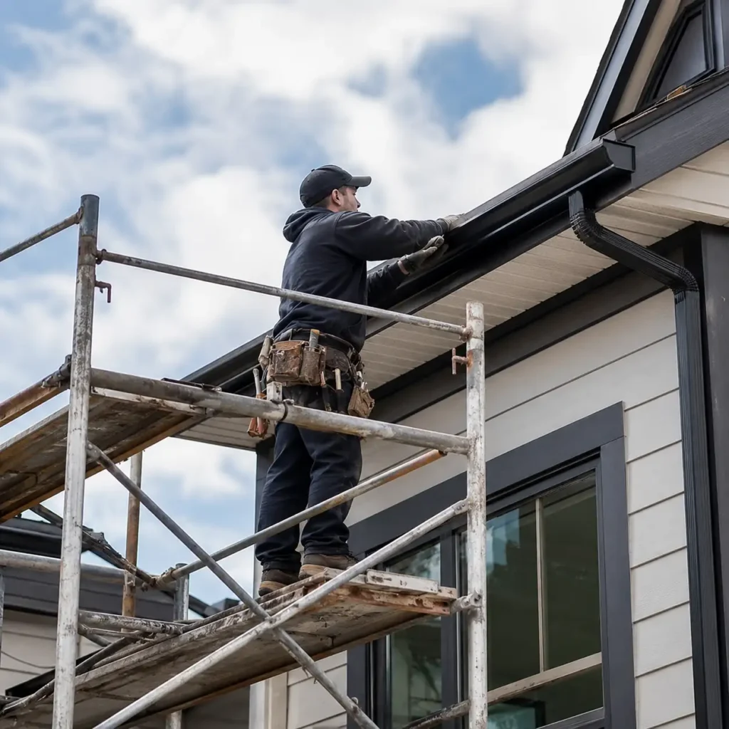 Santa Clarita Scaffolding Rental for gutter installation, repairs, and roofline access.
