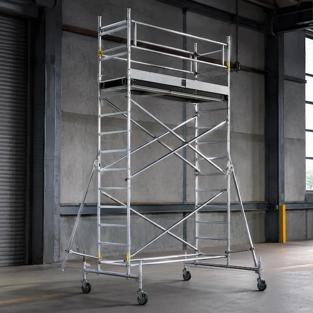 Mobile scaffolding from Santa Clarita Scaffolding Rental with locking caster wheels