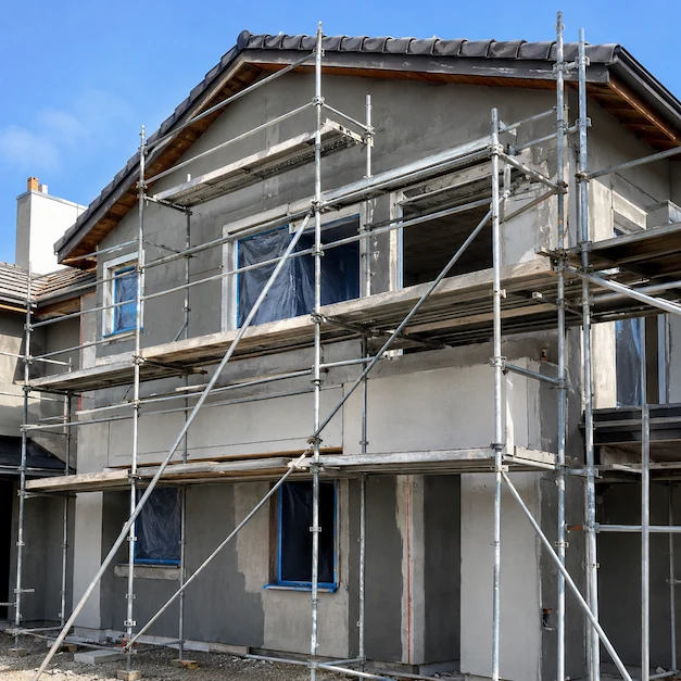 Santa Clarita Scaffolding Rental for stucco repair, exterior finishing, and façade work.
